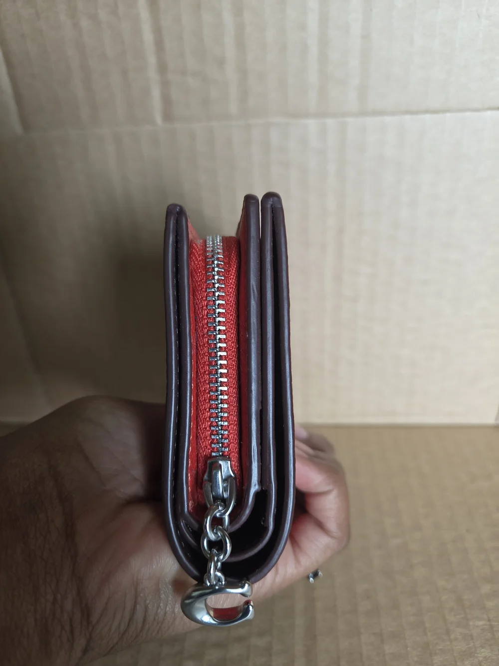 Coach Snap Wallet In Miami Red